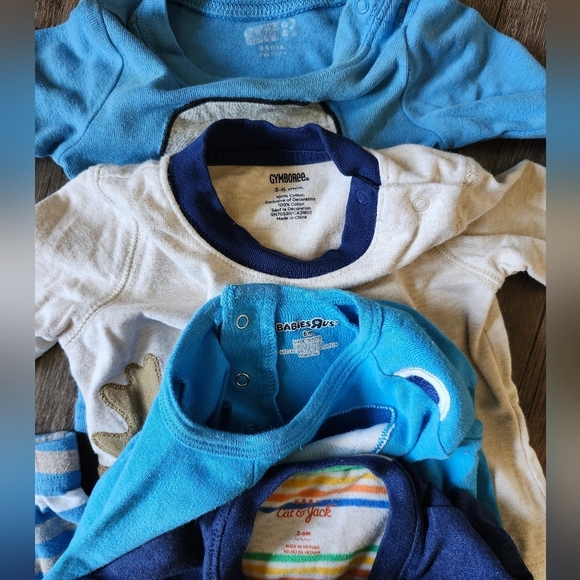 3 To 6 Month Boys Striped Animal Outfit Bundle - Picture 6 of 6